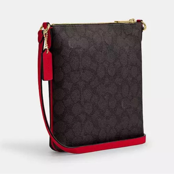 NWT Coach Mini Rowan File Bag In Signature Canvas - Picture 2 of 5